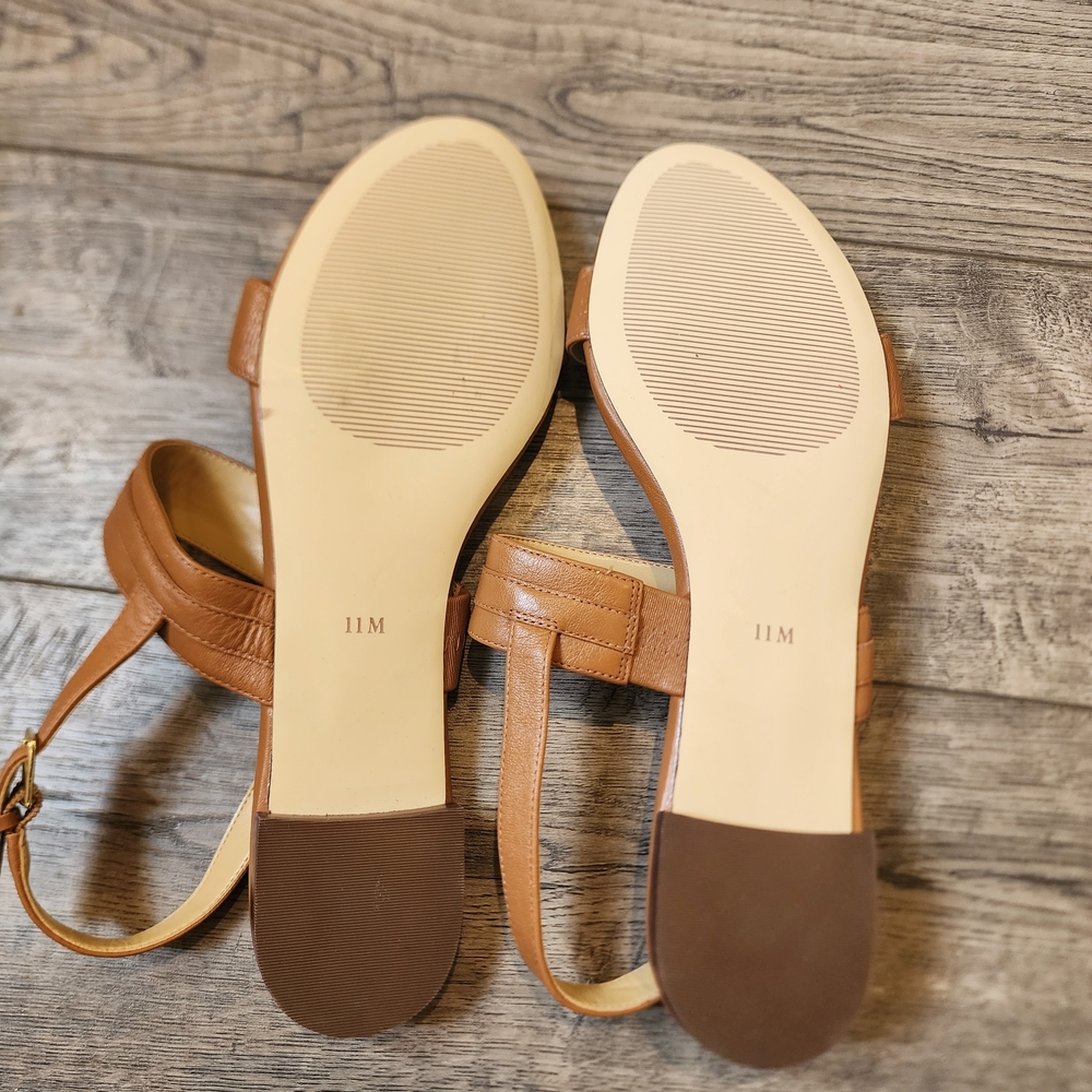 Talbots Women's Keri Nappa Sandals Size 11M Brown Leather - Picture 7 of 7
